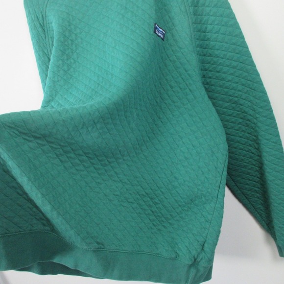 LL Bean Traditional Fit Sweatshirt Men 3XL Green Quilted Crewneck Cotton 600 - Picture 9 of 11